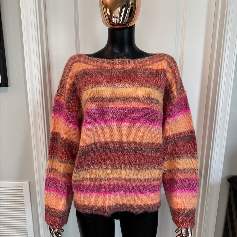 J. Crew Vibrant Striped Crew Neck Sweater